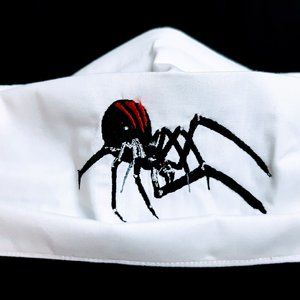 FACE MASK EMBROIDERED BLACK WIDOW SPIDER